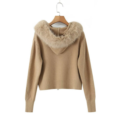 CARDIGAN MIT FELLKRAGEN