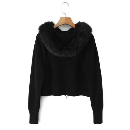 CARDIGAN MIT FELLKRAGEN